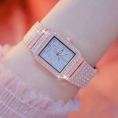 30mm Dial Fashion Diamond Watch Women Rose Gold Luxury Ladies Square Quartz Watch Unique Female Watch Women relogio feminino