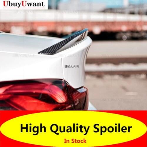 For BMW F32 4 Series 428i 435i 2 Dr For Coupe 2013-2019 CS Style F32 Real Carbon Fiber Car Trunk Boot Lip Spoiler Wing Lid Big