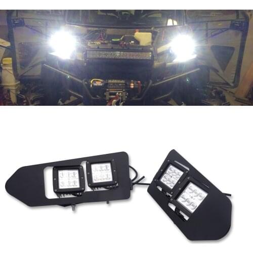 For Polaris Ranger 900 XP CREW 2013-2019 3" 24W Headlights Lamp Led Car Lights Mount Pods Wiring Work Light Bar Driving Lamp