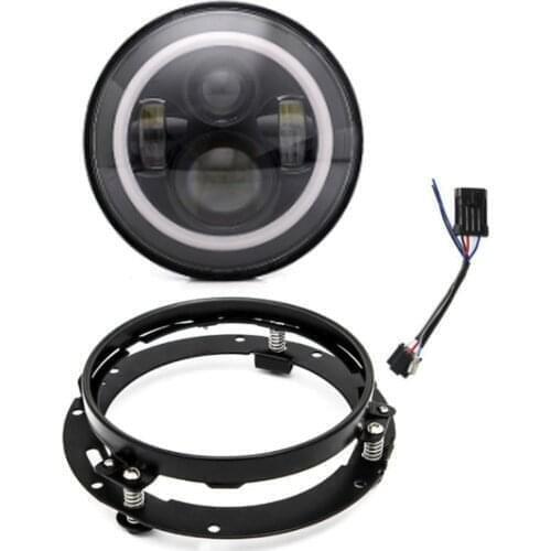 For Yamaha Royal Star Venture XVZ1300 7" Motorcycle LED Headlight with Headlamp Mount Bracket Ring For Motorcycle Offroad Lamps