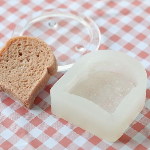 Bread Slice Mold Simulation Mini Toast Slice Silicone Mold Biscuit Cake Chocolate Aroma Candle Mold Resin Molds Cake Decorating