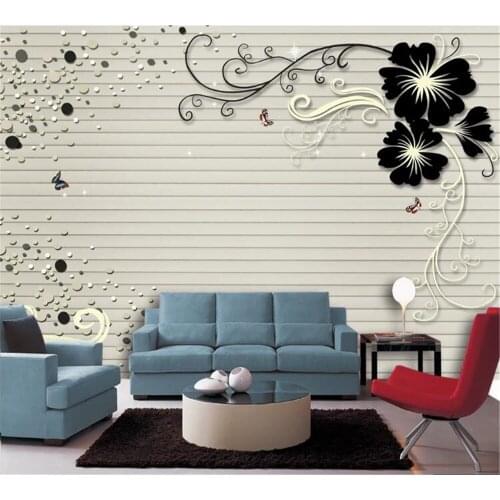 Beibehang Custom wallpaper photos romantic 3D stereo black fashion flower background wall home decoration painting wallpaper