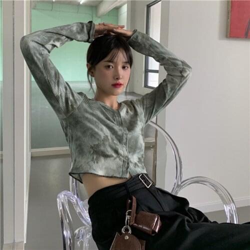 Tie Dye Print T Shirt Women Tops Tees Long Sleeve Female T-Shirt Streetwear Oversized Womens Short Top TShirt Casual Tshirt