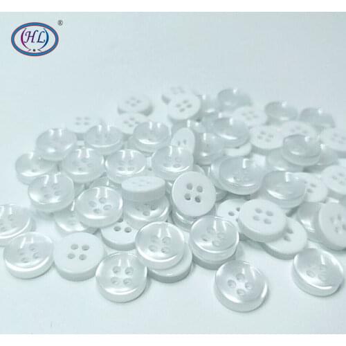 Sale Botoes Decorativos Para Artesanato Wooden Hl 11mm Plastic Pearl Buttons 4 Holes Shirt Diy Sewing Accessories