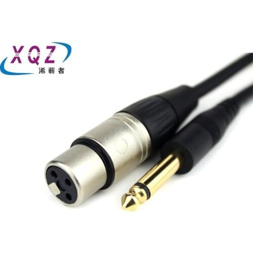 6.35mm to XLR female cable stereo jack 6.5mm male to XLR female for micphone connect mixer guitar 1.5m3m5m10m pure copper black