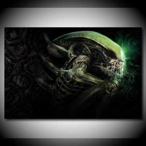 Alien Xenomorph Dark Artwork Picture Silk Painting Wall Art Canvas Posters and Prints Modern Home Living Room Decorations