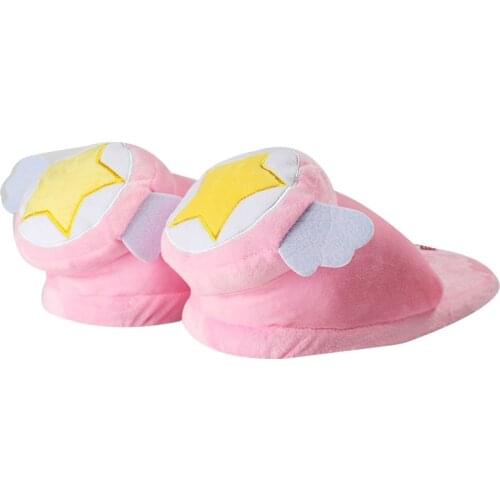 28cm Card Captor Sakura Kinomoto Sakura Cosplay Shoes Pink Cute Fluffy Slippers