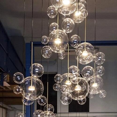 Nordic Creative Mickey Bubble Pendant Light For Living Room Dining Room Bedroom Modern Indoor Simple LED Glass Ball Hanging Ligh