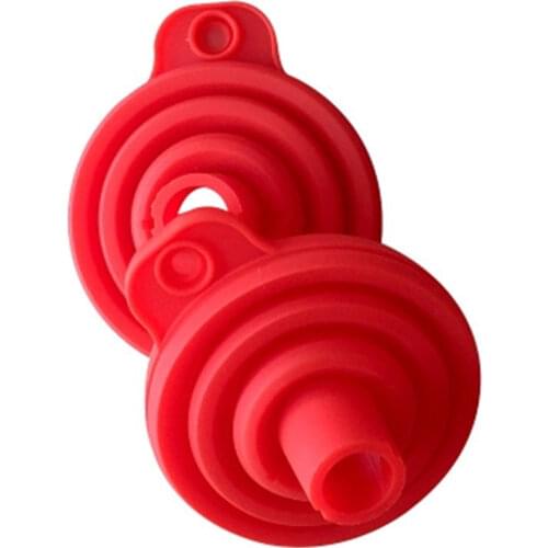 Round Folding Funnel Adjustable Suitable Variety Occasions Funnel Kitchen Tool Bar Pour Wine Tool Silicone Material Repeatable