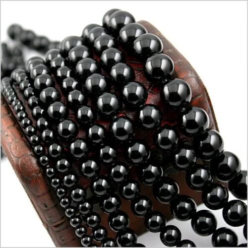 High Quality AA Quality Black Onyx Bead Round Beads For Jewelry Making 15" Strand 3mm 4mm 6mm 8mm 10mm 12mm Pick Size