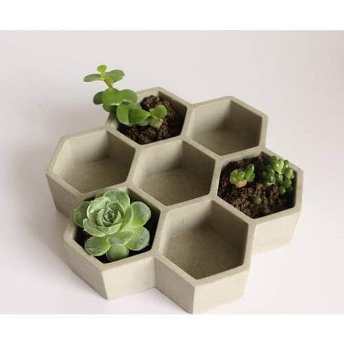 Porous hexagonal flowerpot silicone mold honeycomb cement storage box jewelry box mold