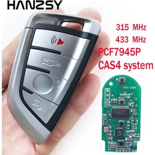 4 Buttons CAS4 System Remote key Fob For BMW 1 2 3 4 5 6 7 Series X1 X3 X4 M2 M3/M4 2011-2017 Smart key 315Mhz/433Mhz