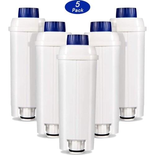 5X Coffee Machine Filters Replacement for DeLonghi Filter DLSC002, Water Filter Cartridges Activated Carbon Softener