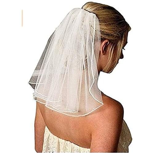 Brand New Bridal Wedding Veil Womens Short Vails with Rhinestone Tulle for Bachelorette Party
