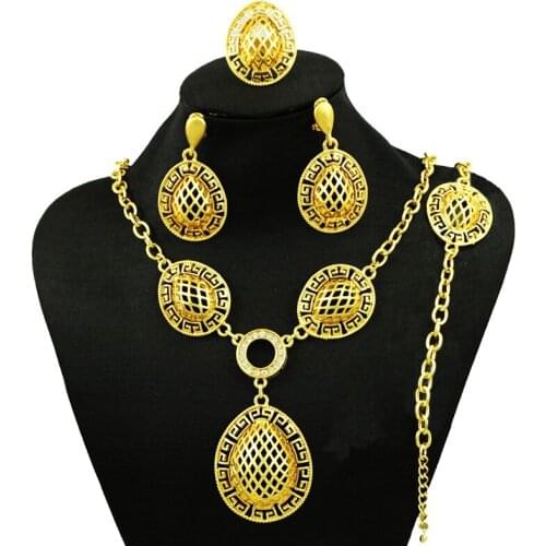 Wedding Jewelry Sets Women Unique Bohemia gold Jewelry women necklace necklace set