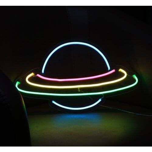 Custom Led Flex Neon Sign Color Planets Visual Art Bar Pub Club Wall Hanging Flexible Lighting for Sign decoration