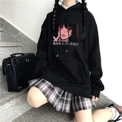 Japan Anime Kakegurui Yumeko Jabami Print Hoodies Sweatshirt Women Men Unisex Pullover Streetwear Hip Hop Autumn Clothing