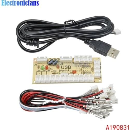 Zero Delay Arcade USB Encoder PC to Joystick and Button For MAME Fight Stick Control Circuit Board DIY Arcade Game Kit Parts