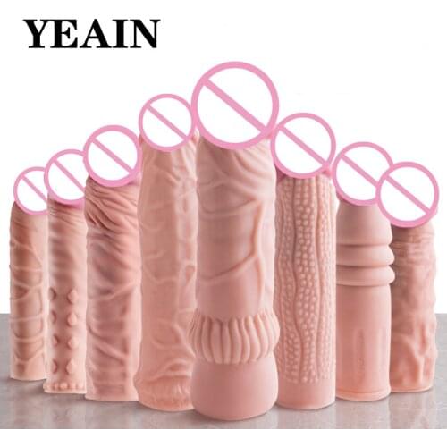 Liquid Silicone Ring Enlarged Set Reuse Condom Spike Set Big Man Hollow Dildo Simulation Bold Lengthened Set Delayed Growth Set