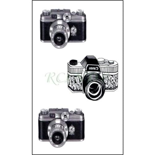 Waterproof Temporary Tattoo Sticker Camera Pattern Old Fashion Small Fake Tatto Flash Tatoo Hand Arm Body Art for Kids Men Women