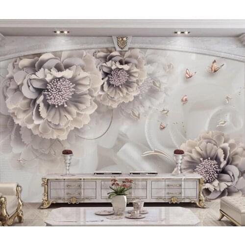 High Quality Jewelry flowers 3D Wallpaper for Living room TV Backdrop 3D Mural Wallpaper
