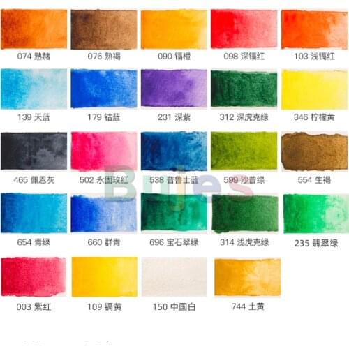 Winsor & Newton Cotman Watercolour Paint Half Pans / 8ml / 21ml, 24 colors set,Good Transparency, Strong Color Carrying Capacity