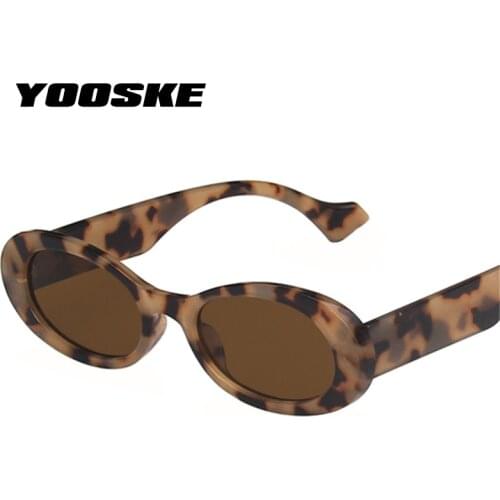 YOOSKE Vintage Oval Sunglasses for Women Men Retro Brand Designer Small Sun Glasses Gradient Round Eyewear UV400