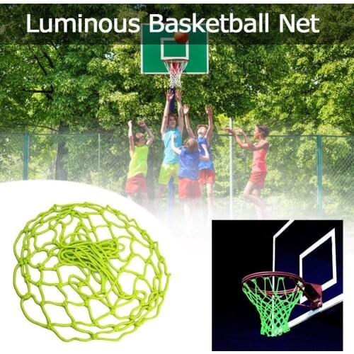 Green Luminous Basketball Net Glowing Light Shooting Training Mesh Nylon Standard Net Adult Kids Night Sport