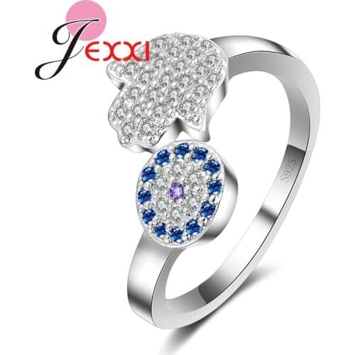 925 Sterling Silver Crystal Animals Paw Shape Rings For Women Jewelry Fashion Open Adjustable Finger Ring