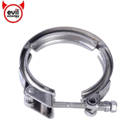 Evil energy 3.5Inch Stainless Steel Exhaust Universal V-Band Clamp VBand Exhaust Turbo Downpipe V-Band Clamp Quick Release
