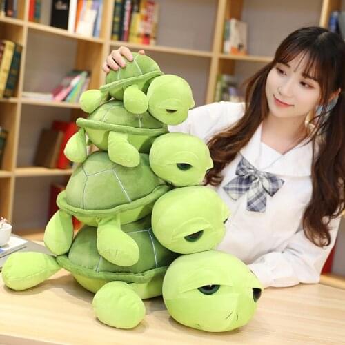 1pc 25-55CM Lovely Big Eyes Tortoise Plush Toys kawaii Stuffed Soft Animal Pillow Cartoon Dolls for Children Kids Birthday Gift
