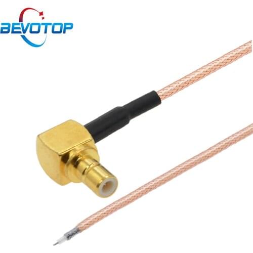 10pcs/lot RG178 Cable Single End Elbow SMB Male Right Angle Plug to PCB Soldering Pigtail 50 Ohm RF Coaxial Wire Connector Cable