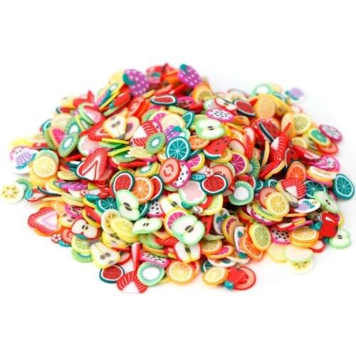 1000pcs/pack Nail Art 3D Fruit Slices Polymer Clay DIY Slice Decoration Nail Sticker Mixed Stype