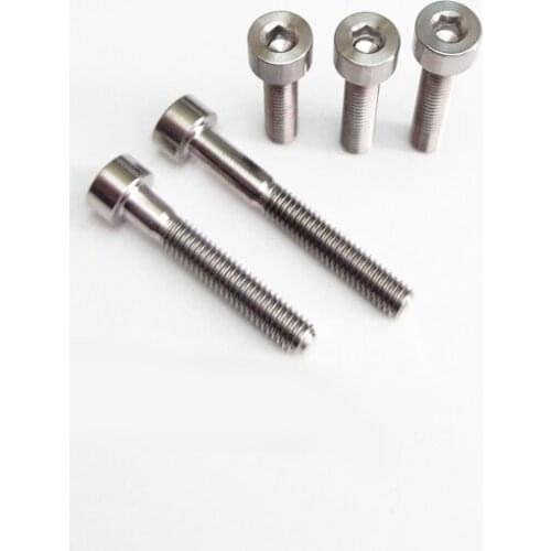2pcs M4 titanium alloy screw bolt Allen column head screws hex socket cup bolts Ti machine thread nail