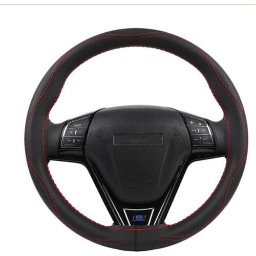 36CM-38CM Car Microfiber Leather Steering Wheel Cover Hand-sewn Steering Wheel Cover Interior Accessories