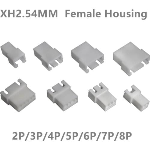 50PCS XH2.54 Connector Leads Header Female Housing 2P 3P 4P 5P 6P 7P 8Pin 2.54mm Plastic shell 2.54mmPitch XH For PCB jst