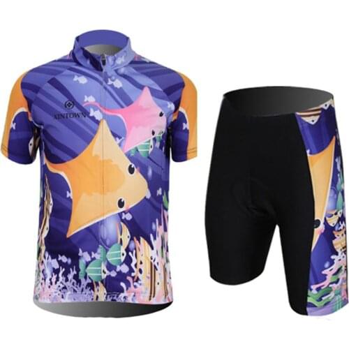 Amur Leopard Kids Cartoon Cycling Jersey Set Children Bike Suit Bicycle Ropa Ciclismo QuickDry Breathable for Boys and Girls