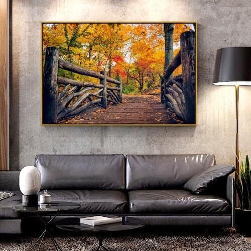 Artcozy Oil Canvas Painting path_leaves_nature_fall_trees_autumn_autumn_splendor For Home Decoration Wall Art