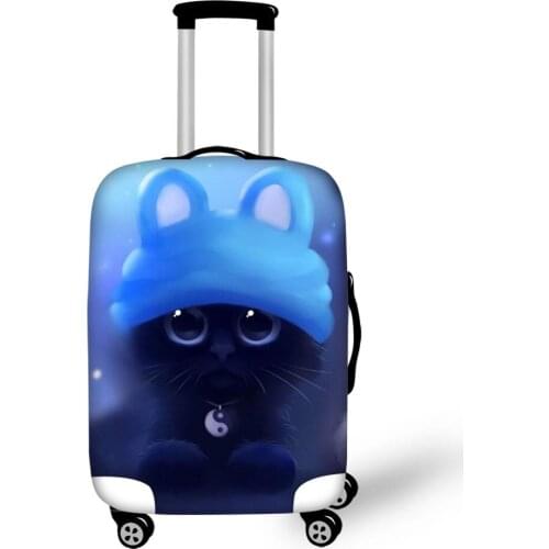 HaoYun Cartoon Suitcase Cover Fantasy Cats Pattern Elastic Dustproof Luggage Cover Kawaii Animal Luggage Protective Accessories