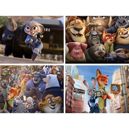 Disney Diamond Painting New Arrivals Zootopia Cartoon Animal Fox Full Drill Hobby Art Set 5D DIY Mosaic Kits Home Decoration