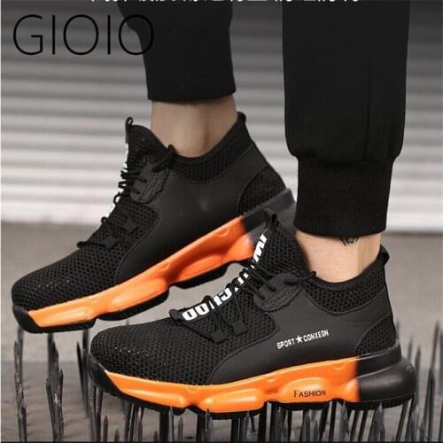 Anti-smash-puncture Breathable work shoes construction site safety shoes European standard EN steel toe large size mens shoes