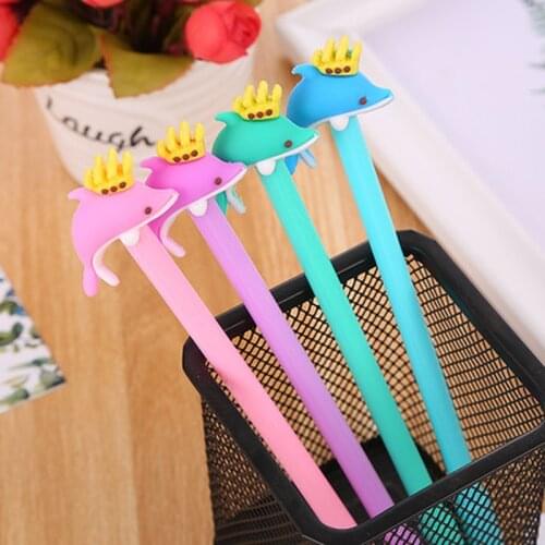 1pcs Dolphin Gel Pen 0.5mm Cute Pen Novelty Stationery Kawaii Pen Student Cute Black Writing Pen Kawaii School Supplies