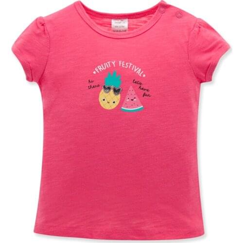 Kavkas Baby Girls T-shirt Newborn Summer Cotton Clothes Short Sleeve Cartoon Fruit Printed New Born Girl Top Tee