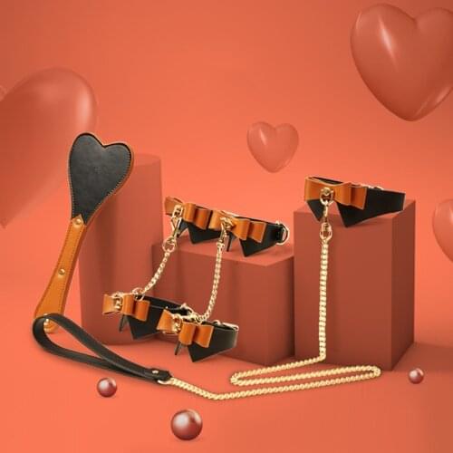 Leather Exotic Sex Products For Adults Games Leather Bondage BDSM Kits Handcuffs Sex Toys Whip Women Sex Accessories