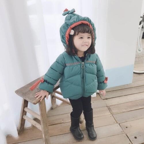 New fashion baby girls outerwear kid cotton Hooded coats Winter Jacket warm Coat childrens winter clothing