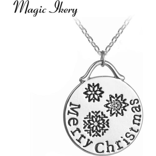 Magic Ikery 2016 New Fashion Snowflake Necklace Winter jewelry Simple Snowflake Best Friend Pendant Necklace MKA14