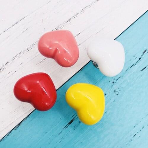 Cute Love Heart Ceramic Cabinet Knobs with Screws Drawer Knob Pull Handle Used for Kitchen Dresser Door Cupboard Home Decor