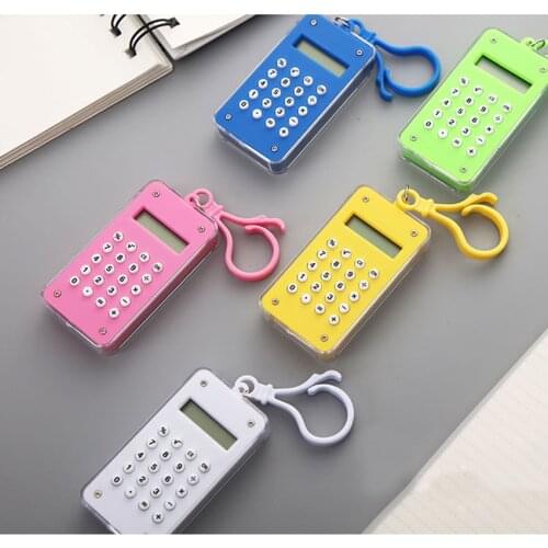 Candy Color Mini Standard Function Calculator 8-digit Display with Hanging Buckle & Maze Diagram Student Electronic Calculator