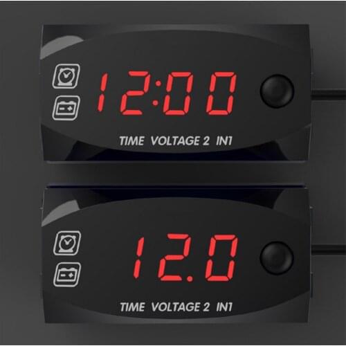 New TIME VOLTAGE 2 in 1 Car LCD Digital Electronic Clock Car Voltmeter