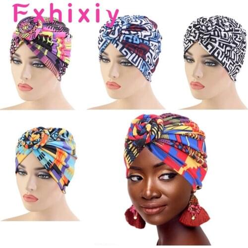 New Muslim Women Cotton Print African Pattern Special Turban Headscarf Headwrap Ladies Chemo Cap Bandanas Hair Accessories